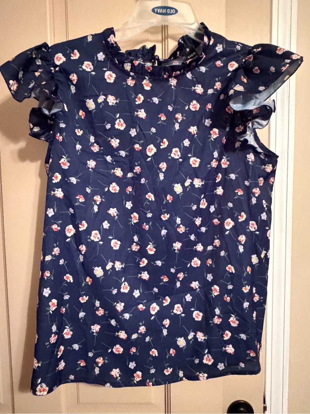 NWOT - SHEIN Navy Floral Print Top